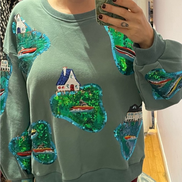 QUEEN OF SPARKLES Moss Lake House Sweatshirt - Picture 2 of 2